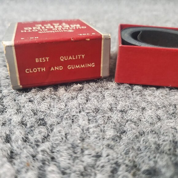 Vintage Dennison Gummed Cloth Mending Tape Black Number 4 9 Yds 1/4 Wide - Picture 5 of 6
